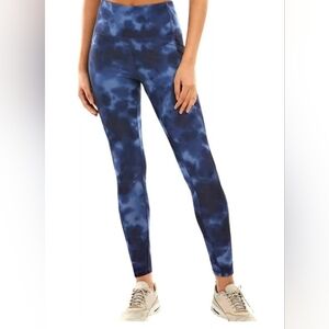 Handling marble navy blue yoga pants , high waisted gym leggings,